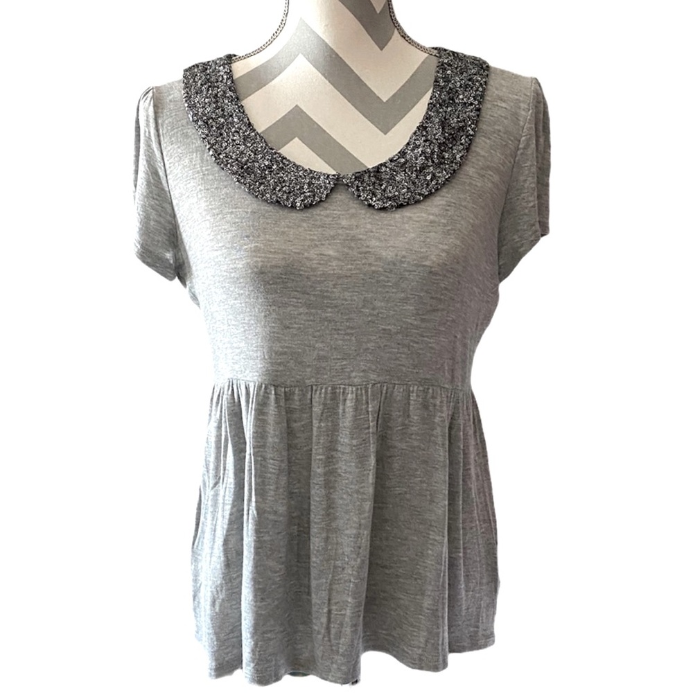 Rue21 Sequined Collar flare top